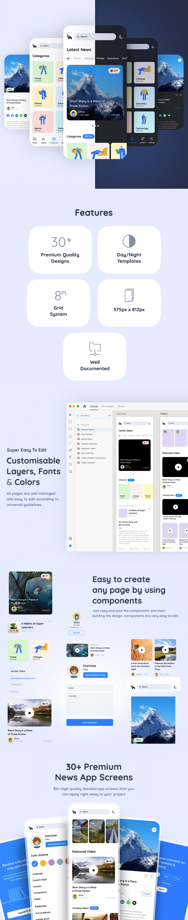 Signal | News Publishing App Xd Template
